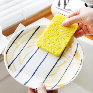 Wood pulp <b>sponge</b>, kitchen dishwashing <b>sponge</b> block, household dishwashing and pot scrubbing cloth, scouring pad, cleaning - Product Image 3