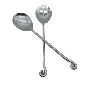 Set di forchetta e cucchiaio da 28cm con Server fatto a mano a spirale in acciaio inossidabile 18-10 - Product Image 2