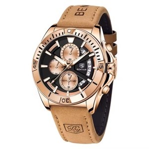 Montre à quartz pour homme BENYAR 5180, nouvelle arrivée, bracelet en cuir populaire, chronographe étanche, montre-bracelet fine - Product Image 3