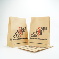 Sacs alimentaires en papier kraft brun écologiques imprimés sur mesure avec poignée pour les plats à emporter des restaurants