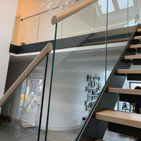 Escalier droit en métal avec éclairage LED intégré, en bois massif durable, de style moderne, en forme de L, pour appartement, conforme aux normes canadiennes