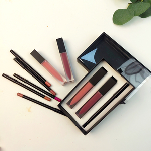 Set de Labiales 3 en 1 de Larga Duración: Delineador de Labios Marrón Oscuro, Lápiz Labial Líquido Mate y Delineador de Labios en Caja - Product Image 4