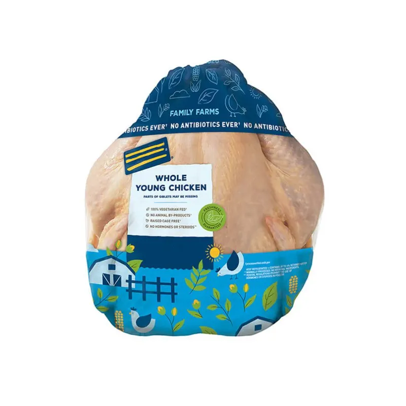 Kunden spezifisch bedruckter High Barrier Whole Chicken Hot Heat Shrink Bag für frische/gefrorene Hühner verpackungen