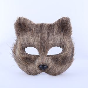 Petit renard fée chat masque nouveau <span class=keywords><strong>Halloween</strong></span> <span class=keywords><strong>maquillage</strong></span> boule Animal demi visage perruque pour hommes et femmes adultes <span class=keywords><strong>sorcière</strong></span> ensembles - Product Image 4