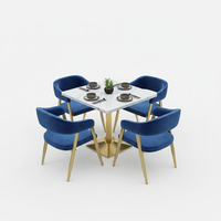 Combinaison table et chaises pour salon de thé, mobilier de restauration pour café, salon de desserts, snack-bar et restaurant de burgers