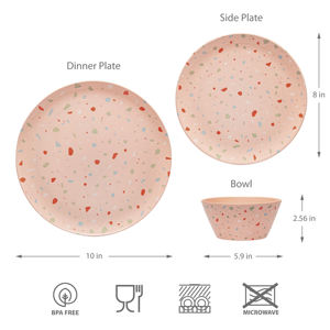 ชุดถ้วยชามเมลามีนจีนมีสีทนทานชุดจานชามสำหรับร้านอาหารหรือใช้ในบ้าน - Product Image 2