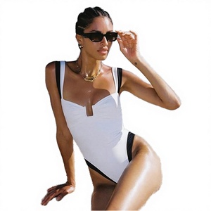 Traje de Baño Bikini de Una Pieza para Mujer 2024, Estampado Floral, Ecológico, Push-Up, Corte Alto, Ropa de Playa - Product Image 3