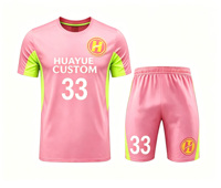 Jersey Sepak Bola Kustom Seragam Sepak Bola Cetak Logo Bahan Bernapas 100% Poliester Celana Pendek Cepat Kering