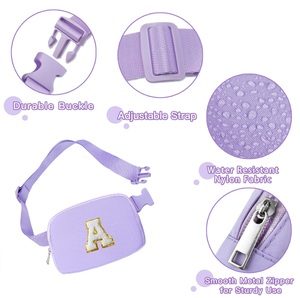 Riñonera pequeña impermeable para mujer con parches de letras personalizados, estilo moderno, para deportes y uso cruzado en el pecho - Product Image 4