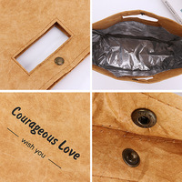 Sacs de conservation pour vêtements en papier kraft DuPont, scellés en aluminium, avec poignée découpée, logo créatif sérigraphié, lavables, pour aliments