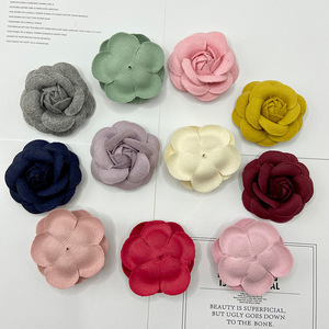 Flor de Camelia Artificial de 5.5cm, Accesorio para el Cabello DIY, Corsage de Boda, Joyería Tejida a Mano Reutilizable, Decoración - Product Image 2