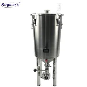 Kegmaxs-tanques de fermentador cónico para elaboración de cerveza casera, bandeja de goteo de limpieza, molino de Malt, bloqueo de bolas, 26,5l, SS304