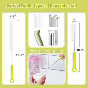 8 Pack Eco-Friendly <b>Bottle</b> Cleaning <b>Brush</b> Set with PP Handle for Beer Kettle & Straw Cleaning Custom Logo Option - Product Image 2