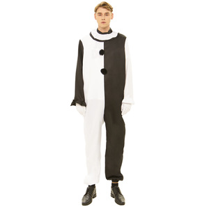 Traje de <span class=keywords><strong>Payaso</strong></span> Terrorífico para Adultos, Disfraz de Halloween, Mono de Terror en Blanco y Negro, Ropa de Arte Cinematográfico y Televisivo - Product Image 5