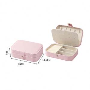 Estuche de Lujo Portátil Rectangular para Pendientes, Caja Organizadora de Joyas de Cuero PU para Viaje - Product Image 4