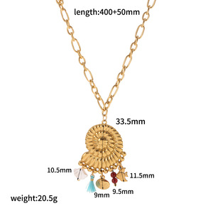 Collar de Concha y Caballito de Mar Chapado en Oro, Colgante Temático Oceánico para Mujer, Joyería Casual de Playa, Cadena de Clavícula a la Moda para Uso Diario - Product Image 5