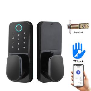 TT Lock กุญแจล็อคประตูอัจฉริยะอะลูมิเนียม พร้อมแป้นกดรหัส ลายนิ้วมือ และรองรับการจัดเก็บข้อมูลบนคลาวด์ผ่านแอปพลิเคชัน สำหรับประตูไม้ - Product Image 1