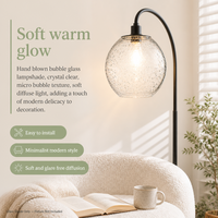 Abat-jour en verre bulle pour bar de maison, lampe décorative d'intérieur, accessoire en verre