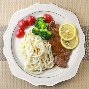 צלחות ערב לבן עם לקצץ כסף, עצם משובח סין צלחת מטען בצורת סדירה עבור מלונות 5 כוכבים חתונה - Product Image 6