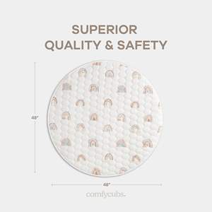 Tapis de jeu pliable et portable pour bébé Tapis de sol rond extra-épais et extra-large conçu pour les gymnases d'activité <span class=keywords><strong>rampant</strong></span> du temps du ventre - Product Image 6