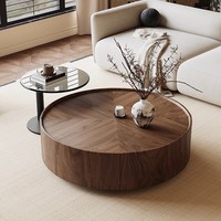 Table basse ronde moderne pour salon, table basse minimaliste avec rangement, fabriquée en Chine