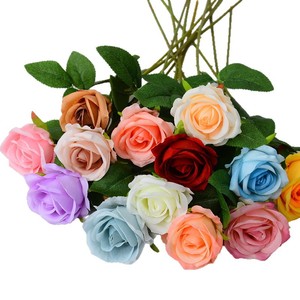 Roses artificielles Laixing en tissu de soie rose et violet, décoration de table moderne, décoration intérieure - Product Image 4