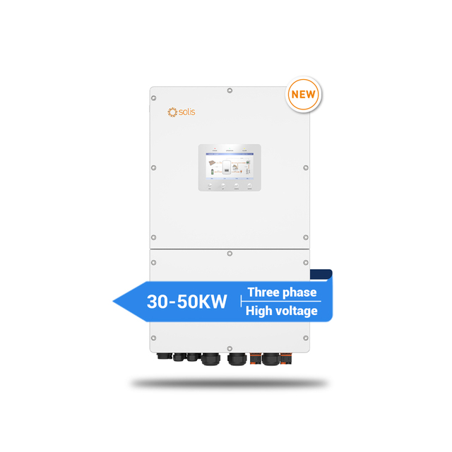 Solis High Voltage 30kW 40kW 50kW Three Phase Hybrid Solar Inverter 380V 400V Energy Storage System IP66 Outdoor Power Inverter