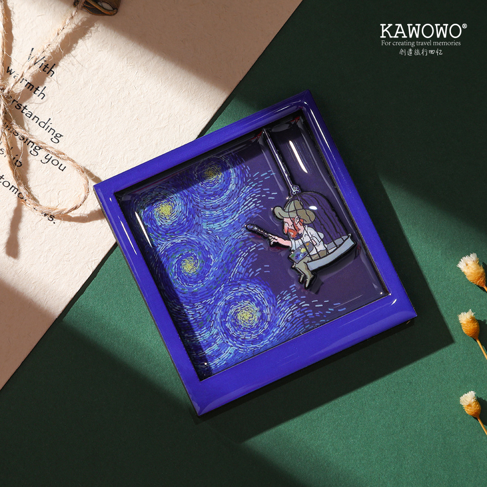 La pintura de Van Gogh de la noche estrellado (7,4 cm * 7,8 cm)