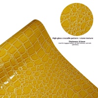 Cuir PVC auto-adhésif à motif crocodile tricoté de 0,5 mm d'épaisseur, résistant à l'abrasion, pour sacs, boîtes à vin ou à bijoux