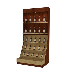 Giá để trưng bày gỗ hai mặt chắc chắn cao cấp, giá để rượu treo tường kim loại bền, thiết kế kệ siêu thị hiện đại - Product Image 5