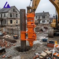 Kit complet de marteau vibrant LIGONG pour excavatrice de 20 à 35 tonnes, avec pince latérale pour palplanches 360 °   Rotation avec certificat CE