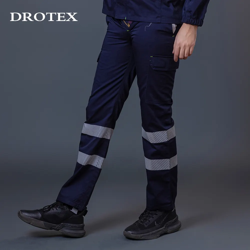 Comfortable Uniform Work Wear Trousers Reflective Electric Anti Static Fire Resistant Cotton Cordura Work Pants