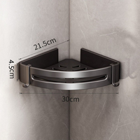 Panier de rangement triangulaire mural en aluminium pour salle de bain, support d'angle pour douche et toilettes, organisateur de salle de bain, étagère d'angle pour toilettes, vente chaude