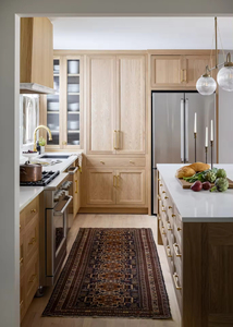 CBMMart Armoire de cuisine traditionnelle en bois massif lavé en chêne blanc et bois naturel - Product Image 6