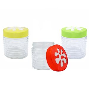 Ensemble de 3 pots en verre avec couvercles jaune rouge vert 12x11cm pour le sel, le café, le sucre, les bonbons, récipients de stockage - Product Image 4