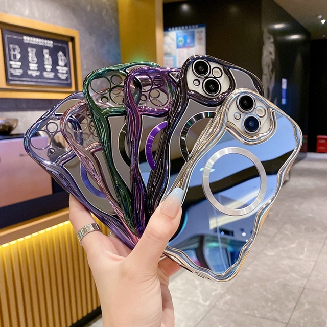Many Designs Are Available Magnetic Plating Electroplating Frame Mirror Multicolor Make up Phone Case for iPhone 13 Pro Max 14