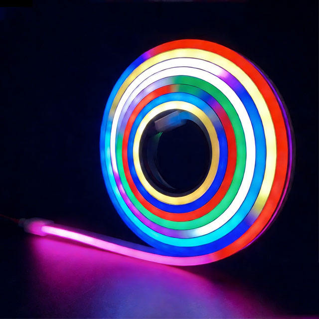 Dream Color LED Neon Strip Light Built-in IC 24V SMD3528 IP67 Waterproof Flexible Full Color LED Light