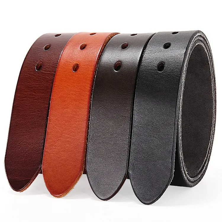Custom Wholesale Personalized Genuine Leather Without Buckles Ratchet Belts For Men