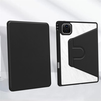 Étui pour tablette rotatif en cuir PU avec couverture arrière transparente en acrylique pour Honor Magic Pad 2/Honor GT Pro 12.3