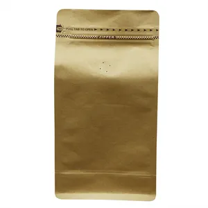Sac à café kraft de qualité alimentaire, sacoche d'emballage pour aliments avec valve, pochette en papier kraft pour sacs à café, ml