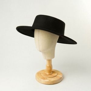 Chapeau en feutre de laine vierge pour enfants, style canotier, pour filles et garçons, collection automne-hiver, vente en gros - Product Image 4