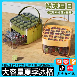 Machine à glaçons avec couvercle, bouton poussoir manuel, en plastique, pour usage domestique, avec réservoir pour eau du robinet/embouteillée, moule à glaçons en forme de cube, qualité alimentaire, grande capacité - Product Image 5