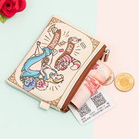 Porte-monnaie minimaliste personnalisé en cuir PU de style japonais, fermeture éclair brodée, élégant, unisexe, pour affaires, 12*2*6.8, fabriqué en Chine