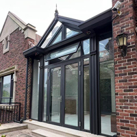 Invernadero Residencial de Fácil Instalación, Moderno, de Aluminio, con Doble Vidrio Templado Low-E, Techo Plano Impermeable