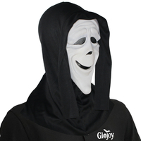 Masque en caoutchouc Horreur Roi des Fantômes, Masque de fantôme froncé sur les yeux, Accessoire effrayant pour Halloween, Capuche personnalisable