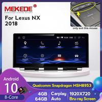 MEKEDE 10.25 "8core 4 + 64GB 1920*720 Vidéo de voiture pour Lexus NX 200t 300h Nx200T 2018 Car-play AHD Caméra Radio GPS BT WIFI