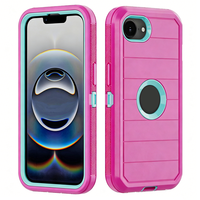 Funda Protectora 4 en 1 con Clip para Cinturón, Resistente, con Protección Elevada para la Cámara, para iPhone 17E 16E SE4, Diseño Stripe Defender Pro