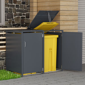 <span class=keywords><strong>Poubelle</strong></span> extérieure 120L/240L avec couvercle verrouillable, en acier galvanisé, sur roulettes, <span class=keywords><strong>pour</strong></span> la gestion des déchets - Product Image 2