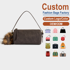 กระเป๋าหนังนูบัคสไตล์เรโทรทรงกระบอก สะพายไหล่แบบมินิมอล  กระเป๋าถือลำลองสำหรับเดินทาง  กระเป๋าถือผู้หญิงสำหรับฤดูร้อน ป้องกันการโจรกรรม  ODM - Product Image 2