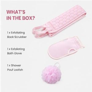 Ensemble de 3 accessoires de spa pratiques : masseur, gant de bain exfoliant, ceinture de massage, éponge de douche pour l'élimination de la boue, articles de bain - Product Image 5